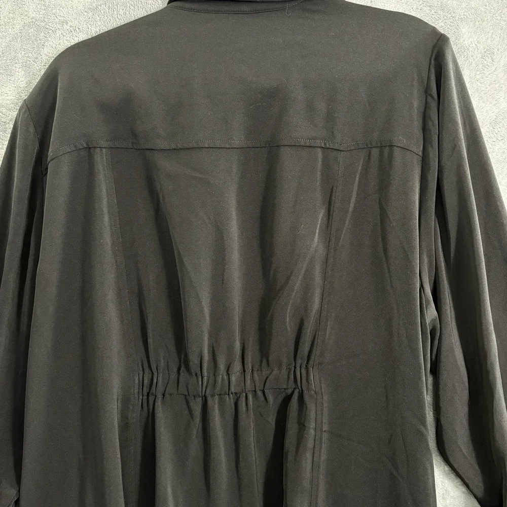 CATHERINES Women Waterfall Open Front Top Coat Sz 2X Black Casual Feminine 30-10